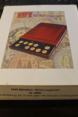 Holz Münzen-Stapelelement; Münzbox; SAFE-NOVA-exquisite für 10 DM oder 10 Euro