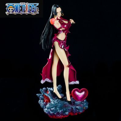 One Piece Rotes Kleid Boa·Hancock Figure Garage Kit Sammlung Modell Ornament 35cm