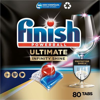 Finish Ultimate Infinity Shine Spülmaschinentabs Geschirrspülte Sparpack 80 Tabs