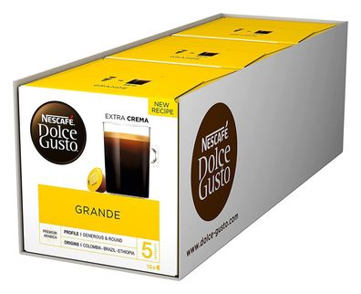 Nescafé Dolce Gusto Grande Kaffee 100% Arabica Bohnen 48er Pack 48 Kaffeekapseln