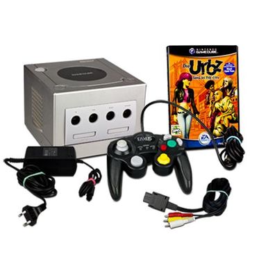 Gamecube Konsole in Silber + Ähnlicher Controller + Die Urbz