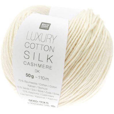50g Luxury Cotton Silk Cashmere dk-begeistert mit seinem gleichmäßigen Maschenbild