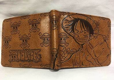 Anime One Piece kurze Brieftasche tragbare Bifold Geldbörsen Card Purse