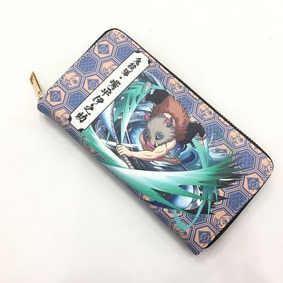 Anime Demon Slayer lange Ledertasche tragbare Geldbörsen Student Wallet#02