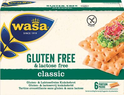 Wasa Knäckebrot Glutenfrei und Laktosefrei Classic gross gebacken 240g