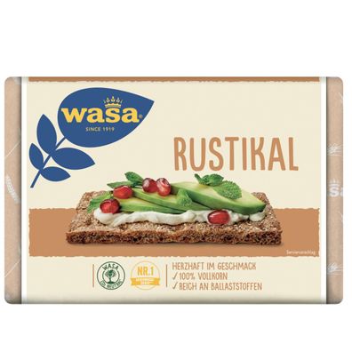 Wasa Rustikal Knäckebrot mit Vollkorn und Reich Ballststoffen 275g