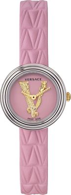 Versace VET301021 V-Virtus Small silber gold pink Leder Damen Uhr NEU