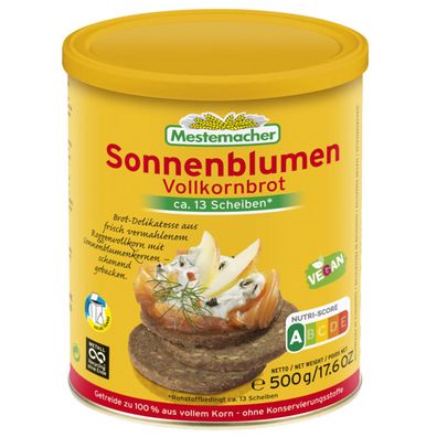 Mestemacher Sonnenblumen Vollkornbrot 23 Scheiben in der Dose 500g