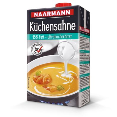 Küchensahne 15 Prozent ultrahocherhitzt Schraubverschluss 5000g