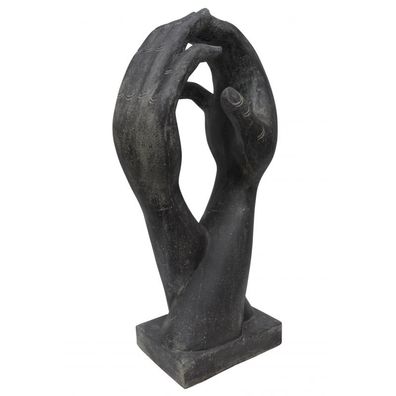 Asiastyle 2 Hände auf Sockel stehend abstrakte Skulptur Kunstfigur 100 cm Steinguss