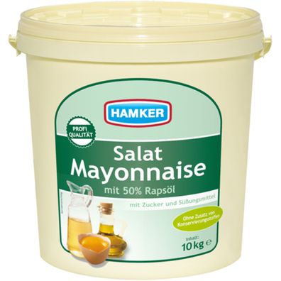 Hamker Salat Mayonnaise mit 50 Prozent Rapsöl mit Dill Kräuter 10000g