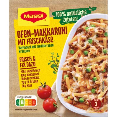 Maggi Fix für Ofen Makkaroni mit Frischkäse mediterranen Kräutern 39g