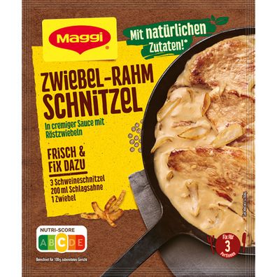 Maggi Fix für Zwiebel Rahm Schnitzel in cremig würziger Sauce 33g