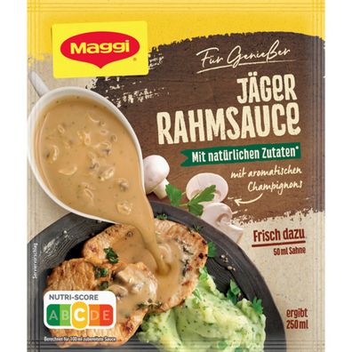 Maggi Für Genießer Jäger Rahm Sauce mit aromatischen Champignons 26g