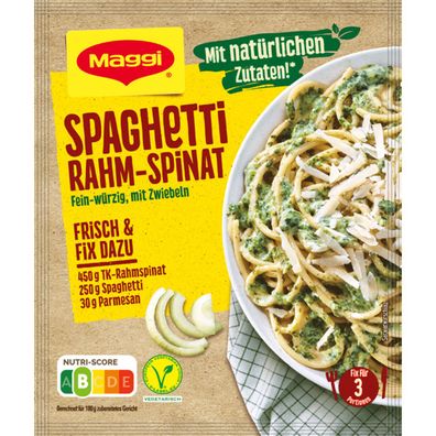 Maggi Fix für Spaghetti Rahm Spinat würzige Spaghetti Sauce 31g