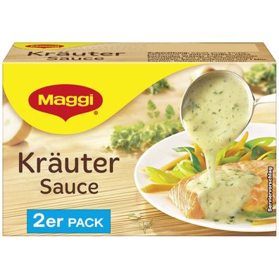 Maggi Kräuter Sauce perfekt zu Gemüse und Fisch 58g 2er für 2x 250ml