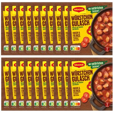 Maggi Fix für Würstchen Gulasch mit Tomaten und Paprika 30g 20er Pack