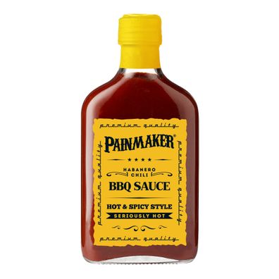 Painmaker Habanero Chili BBQ Sauce für Gegrilltes Gebratenes 195ml