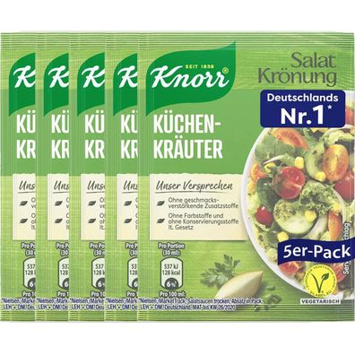 Knorr Salatkrönung Küchen Kräuter klares Dressing 5x 8g 5er 5er Pack