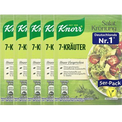 Knorr Salatkrönung 7 Kräuter klarers Salatdressing 5x 8g 5er 5er Pack