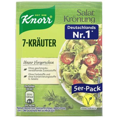Knorr Salatkrönung 7 Kräuter klarers Salatdressing 5x 8g 5er