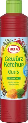 Hela Gewürz Ketchup Curry delikat Original mit weniger Zucker 800ml
