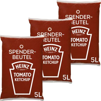 Heinz Tomato Ketchup Tomatensauce im Spenderbeutel 3 x 5 Liter 1500ml