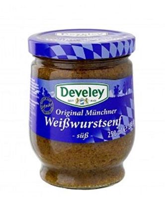 Develey Original Münchener Weißwurstsenf süss praktisch im Glas 250ml