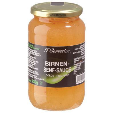 Cortesi Birnen Senf Sauce Dolce Piccante würzig pikante Kreation 730g