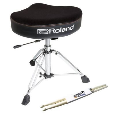 Roland RDT-SH hydraulischer Schlagzeughocker mit Sticks