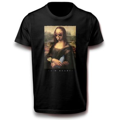 Lustige Mona Lisa Spaß Gemälde T-Shirt 122 - 3XL 100% Baumwolle FUN