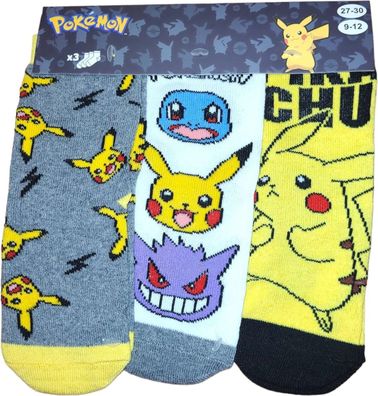Pokemon Socken 3 Paar Pikachu Unisex Kinder