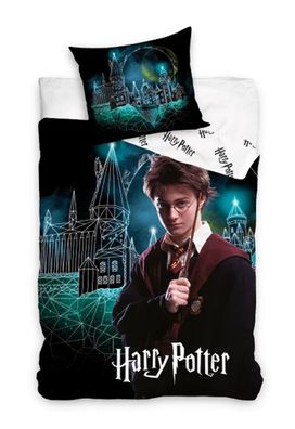 Harry Potter Bettwäsche 135 x 200 cm - weiche Baumwolle - Kissen und Decke (Gr. N/ A)