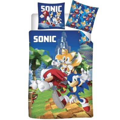 Sonic the Hedgehog Bettwäsche - weiche 140 x 200 cm Decke und Kissen (Gr. N/ A)