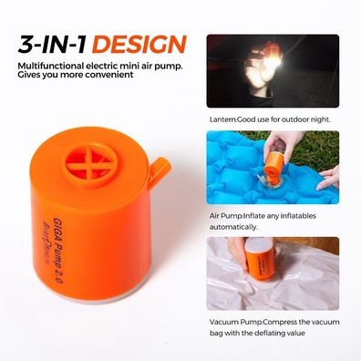 GIGA Pumpe 2.0 Mini -Luftpumpe für Matratzenmatten Camping im Freien tragbare Vakuum