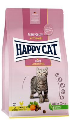 Happy Cat Young Junior Land Geflügel - für Jung-Katzen ab dem 4. Monat - 1,3 kg ...