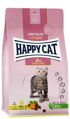 Happy Cat ?Young Junior Land Geflügel - für Jung-Katzen ab dem 4. Monat - 4 kg ? ...