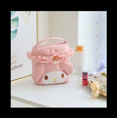 3D Kuromi Spitze Makeup Tasche tragbare Kosmetikkoffer Mädchen Kosmetiktasche
