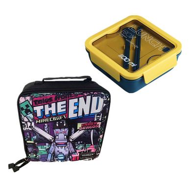 Minecraft Lunchbox-Tasche Set mit Bento-Tasche Lunchbox Cartoon Tragetasche