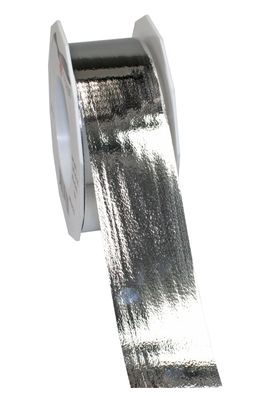 Präsent Ringelband Mexico 25-m-Rolle 40 mm silber