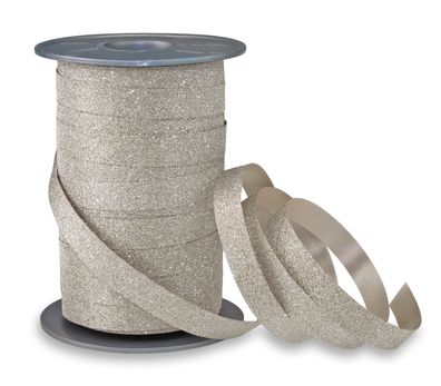 Präsent Ringelband Poly Glitter 100-m-Spule 10 mm sandstein