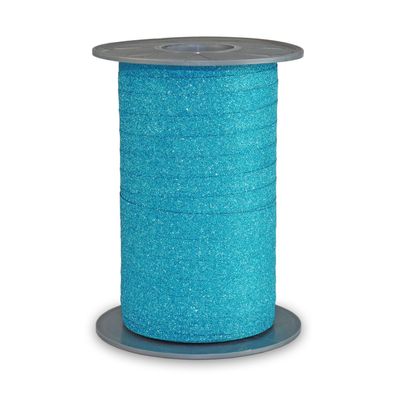 Präsent Ringelband Poly Glitter 100-m-Spule 10 mm türkis