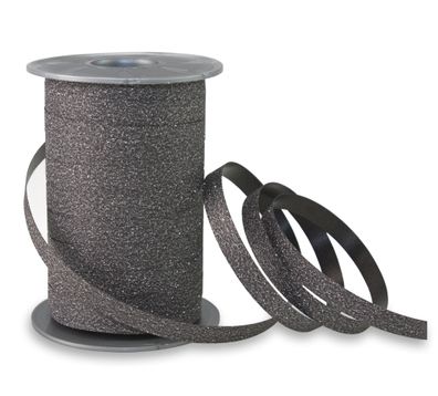 Präsent Ringelband Poly Glitter 100-m-Spule 10 mm schwarz