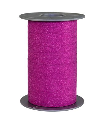 Präsent Ringelband Poly Glitter 100-m-Spule 10 mm pink