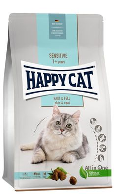 Happy Cat ?Sensitive Haut & Fell - Huhn für hautsensible Katzen & Kater - 1,3 kg ...