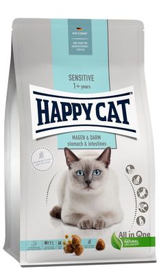 Happy Cat ? Sensitive Magen & Darm - Ente für Sensible Katzen und Kater - 300 g ...