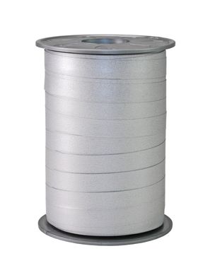 Präsent Ringelband Opak 200-m-Spule 10 mm silber