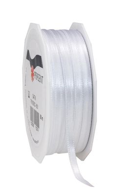 Präsent Doppelsatin 50-m-Spule 3 mm weiss