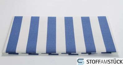 Stoff Dralon® Blockstreifen kobaltblau weiß wasserabweisend outdoor Teflon®