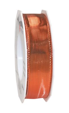 Präsent Glänzend mit Drahtkante Devon 20-m-Rolle 25 mm kupfer